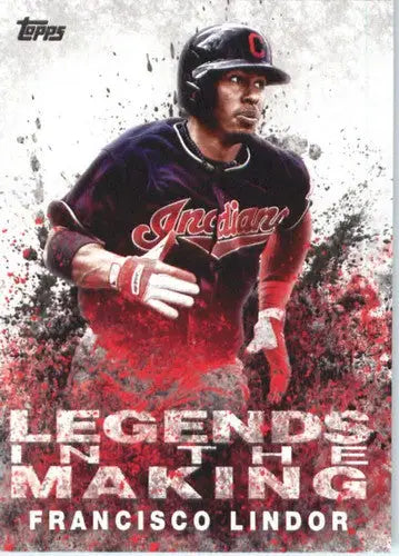 Original gloss of Francisco Lindor baseball card from 2018 Topps Legends in the Making
