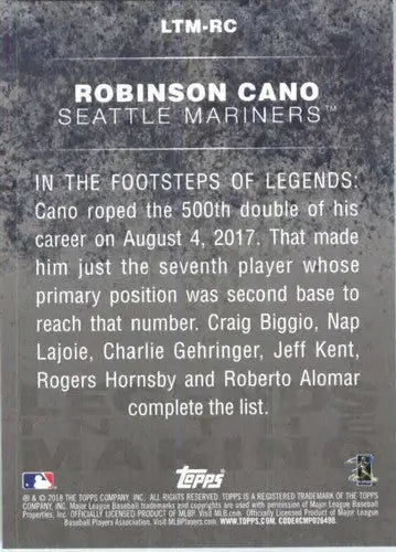 2018 Topps Legends in the Making #LTM-RC Robinson Cano NM-MT Mariners ID:10091 - Baseball Card Single
