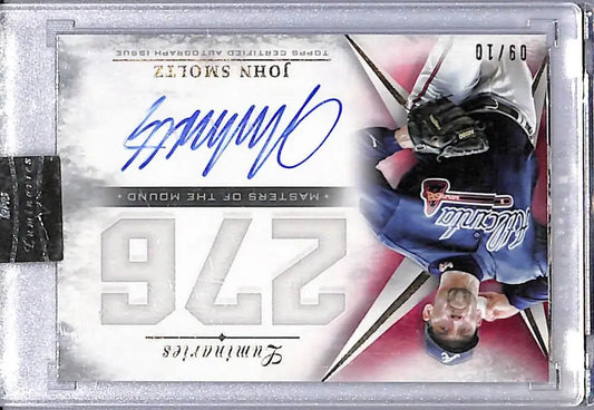 2018 Topps Luminaries Red Masters Of The Mound #MM-JS John Smoltz NM-MT Auto 9/10 Atlanta Braves - Baseball Card Single