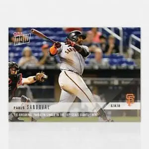 Pablo Sandoval swinging a bat for San Francisco Giants Perfect 9th in 2018 Topps Now