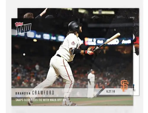 Baseball player in San Francisco Giants uniform snaps scoreless tie with walk-off HR