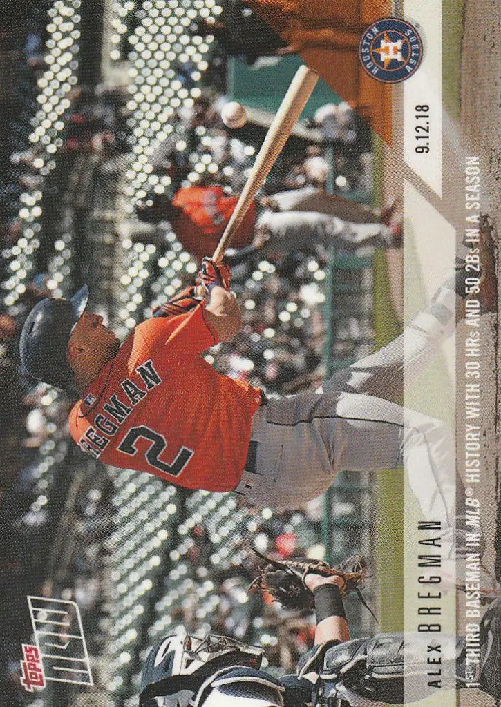 Baseball card of Alex Bregman, 1st in MLB history with 30 HR and 50 2B