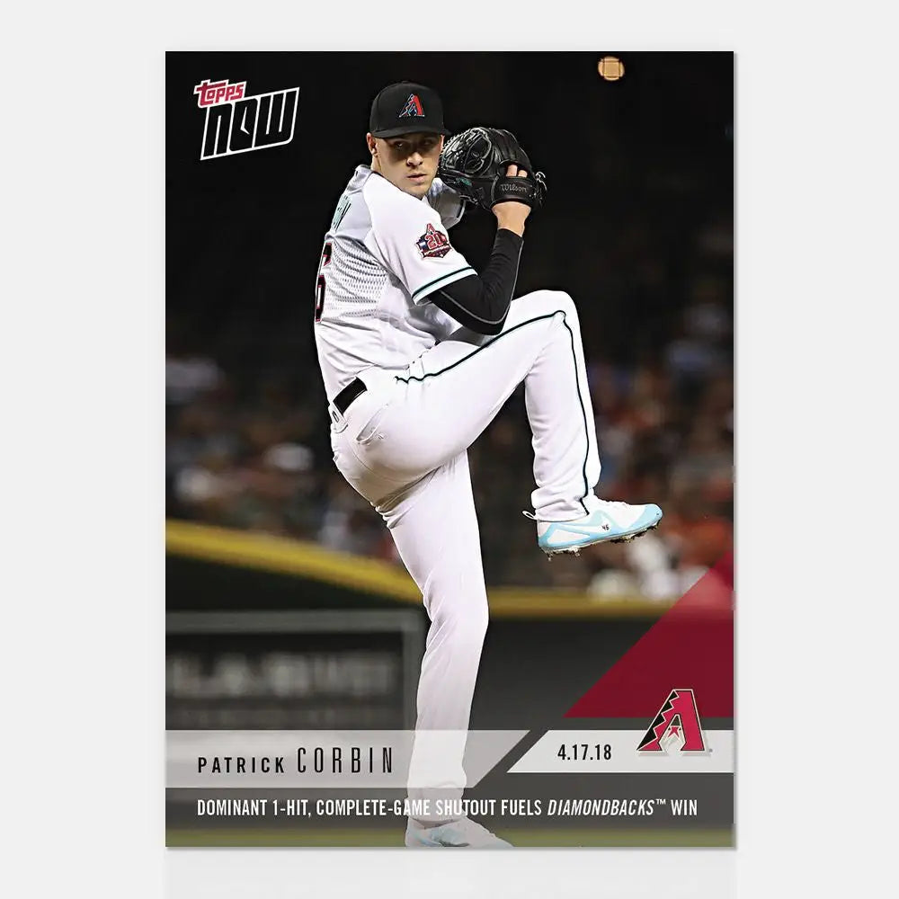Arizona Diamondbacks pitcher Patrick Corbin in pitching stance for trading cards