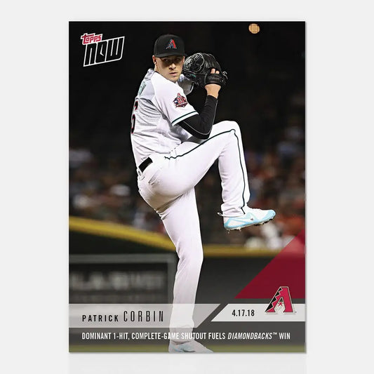 Arizona Diamondbacks pitcher Patrick Corbin in pitching stance for trading cards