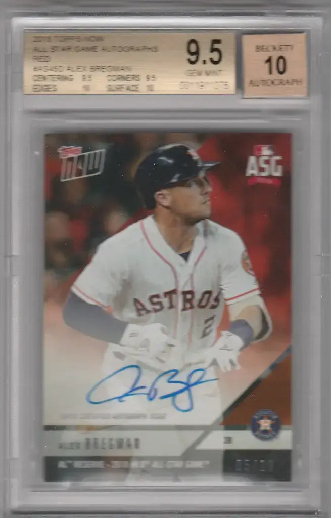 2018 Topps Now All Star Game Autographs Red AS45 Alex Bregman BGS 9.5