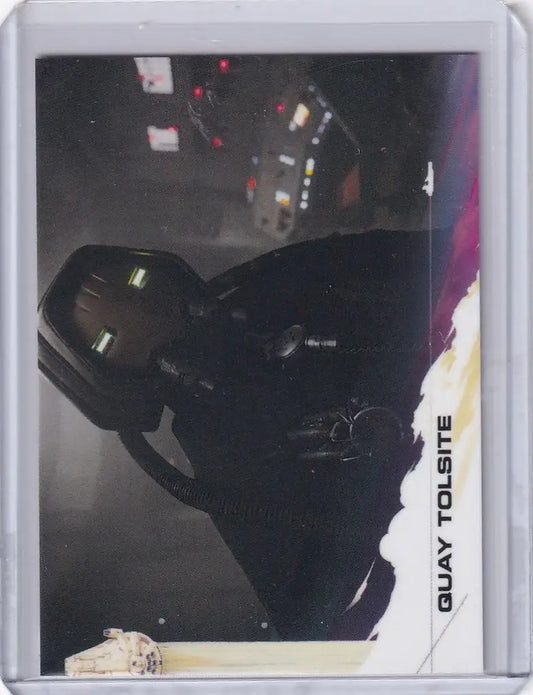 Black motorcycle helmet with visor featured in Star Wars Story collectible item