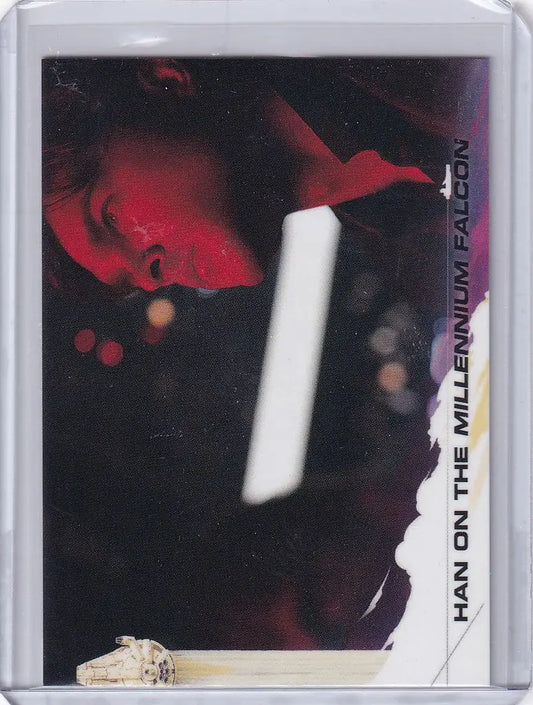 Trading card of Han Solo in 2018 Topps Now Countdown to Solo: A Star Wars Story