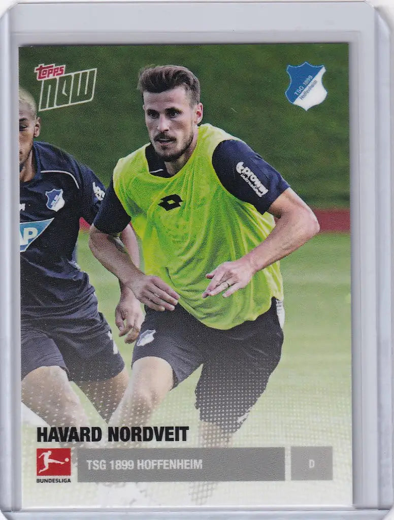 Soccer trading card of Havard Nordveit in bright green training jersey KO-93 TSG 1899 Hoffenheim