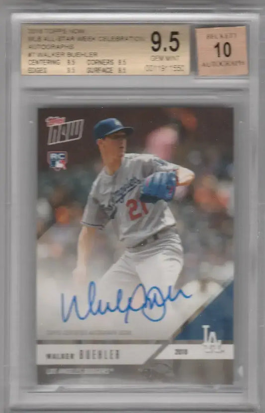 2018 Topps Now MLB All-Star Week Celebration Auto Walker Buehler BGS 9.5 Dodgers