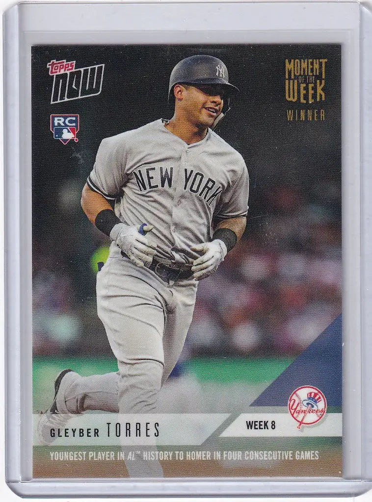 Baseball trading card of Gleyber Torres, New York Yankees, Week Winner Gold