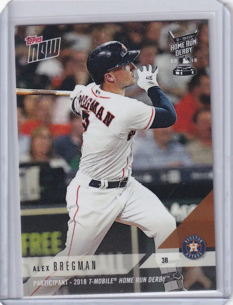 Baseball trading card of Alex Bregman during the Home Run Derby for 2018 T-Mobile Home Run Derby