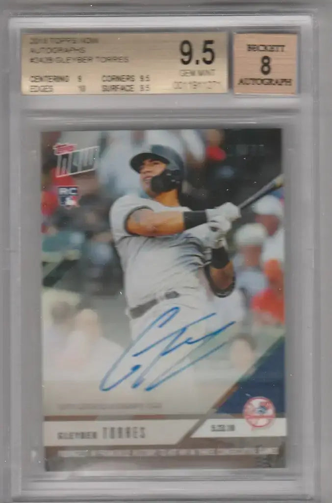 2018 Topps Now RC Gleyber Torres AUTO 10/99 Yankees autograph Beckett 9.5