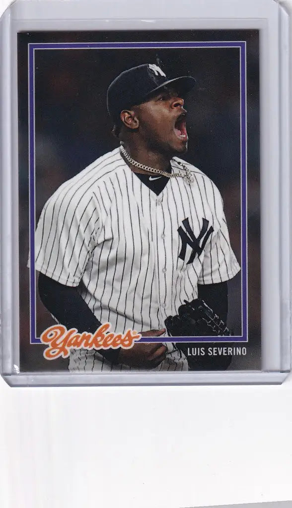 Luis Severino New York Yankees pitcher trading card mid-shout 2018 Topps On Demand