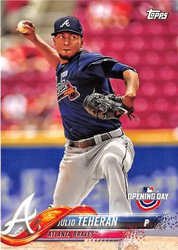 Julio Teheran baseball card from 2018 Topps Opening Day with original gloss and NM-MT condition
