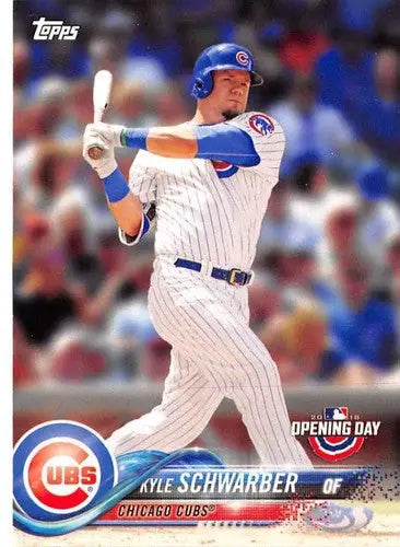2018 Topps Opening Day Kyle Schwarber baseball card with original gloss for Cubs