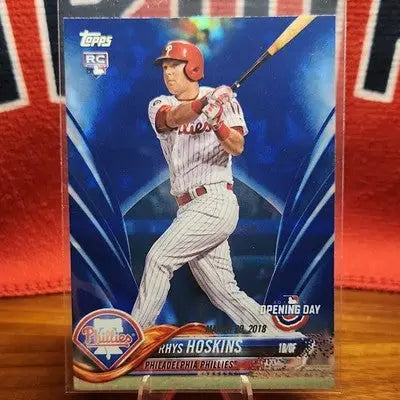 2018 Topps Opening Day #82 Rhys Hoskins RC BLUE FOIL PARALLEL (H31) - Baseball Card Single