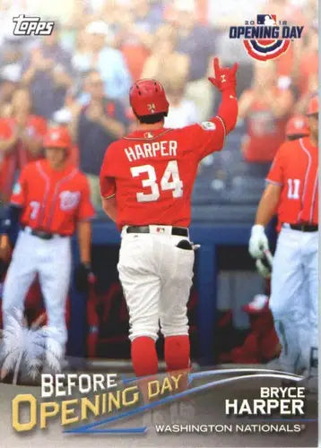 Bryce Harper 2018 Topps Opening Day baseball card with original gloss Nationals
