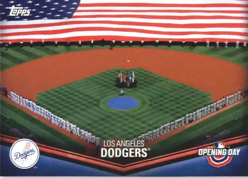 Los Angeles Dodgers baseball card from 2018 Topps Opening Day Stadium series