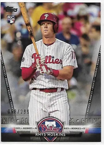 2018 Topps Topps Salute Black #TS-78 Rhys Hoskins NM-MT 068/299 Phillies - Baseball Card Single