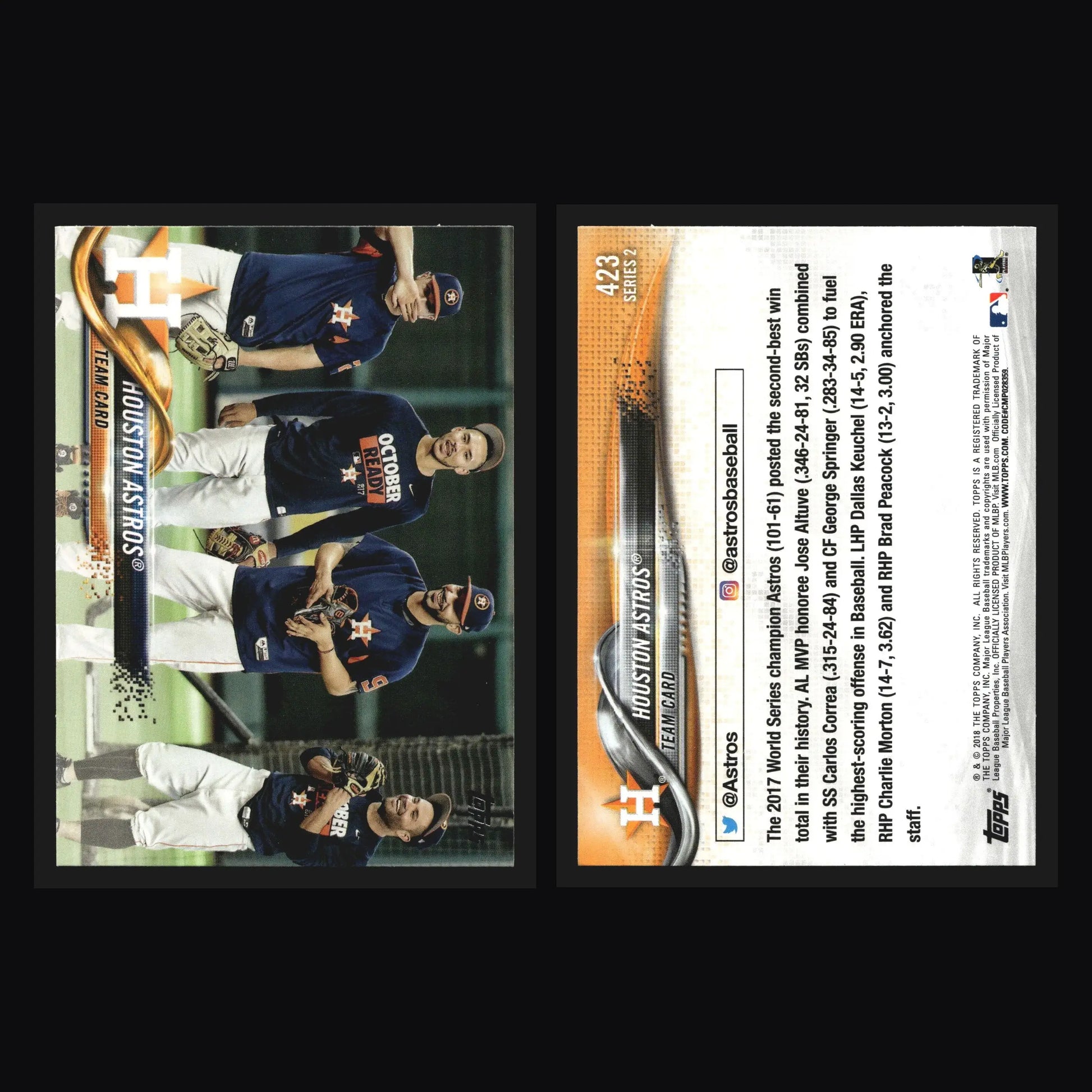 2018 Topps Series 2 Houston Astros Team Card #423 - Baseball Card Single