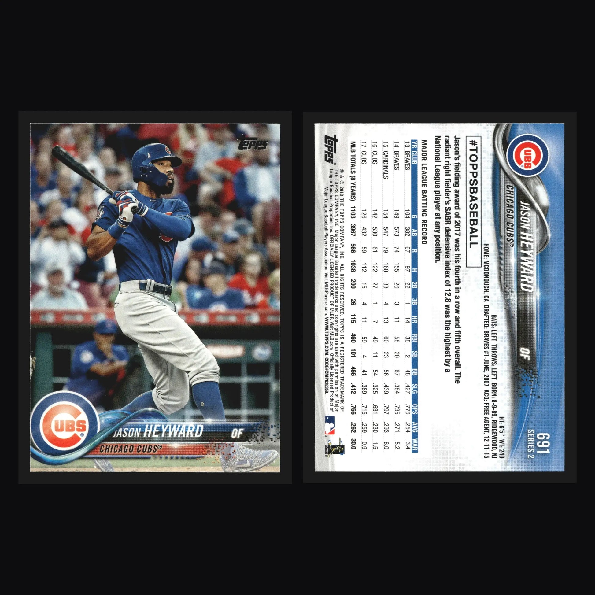 2018 Topps Series 2 Jason Heyward #691 Chicago Cubs - Baseball Card Single