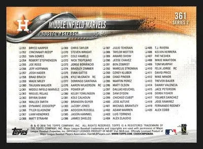 2018 Topps Series 2 Middle Infield Marvels Correa Altuve #361 Astros - Baseball Card Single