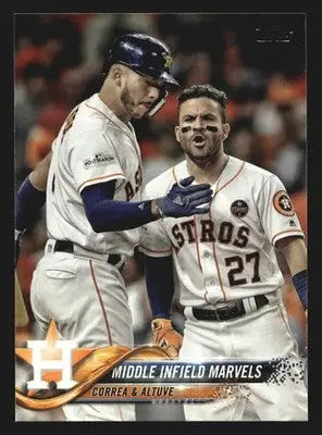 2018 Topps Series 2 Middle Infield Marvels Correa Altuve #361 Astros - Baseball Card Single