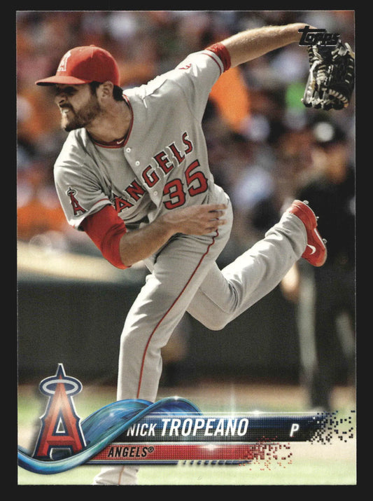 2018 Topps Series 2 Nick Tropeano #372 Los Angeles Angels - Baseball Card Single