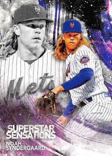Baseball trading card of Noah Syndergaard NMMT from 2018 Topps Superstar Sensations