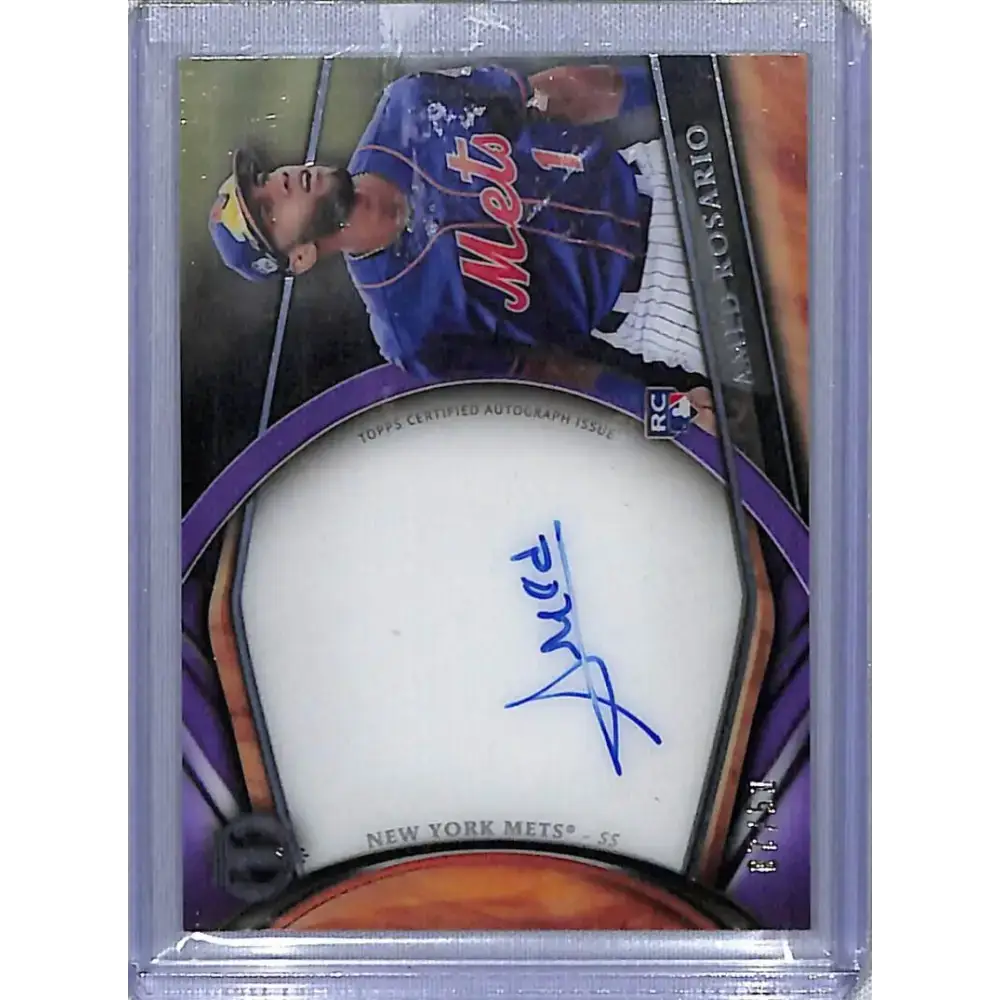 2018 Topps Tribute Purple #TA-ARO Amed Rosario EX Excellent Auto 7/50 New York Mets Baseball Card - Baseball Card Single