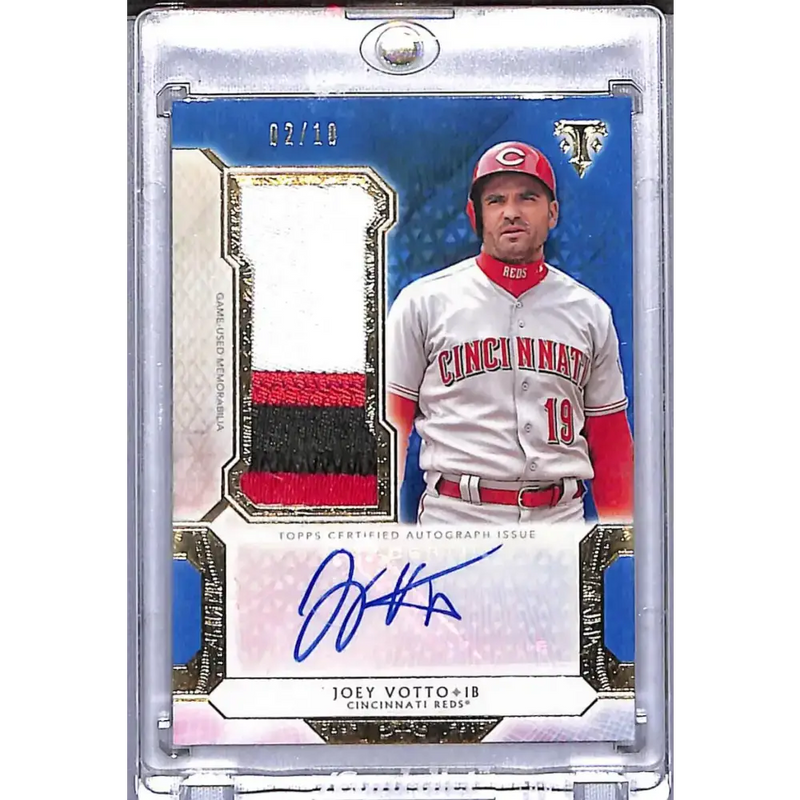 2018 Topps Triple Threads Jumbo Blue #UAJR-JV Joey Votto NM-MT MEM Auto 02/10 Cincinnati Reds - Baseball Card Single