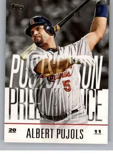 Baseball trading card featuring Albert Pujols from 2018 Topps Update Postseason Preeminence with original gloss