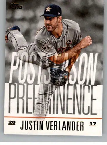 2018 Topps Update Postseason Preeminence #PO-21 Justin Verlander NM-MT ID:16797 - Baseball Card Single