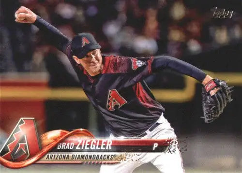 Original gloss baseball card featuring Brad Ziegler in Diamondbacks uniform from Topps Update