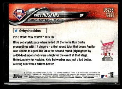2018 Topps Update #US268 Rhys Hoskins - Baseball Card Single