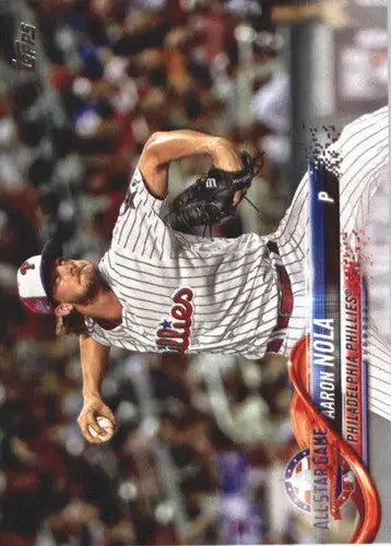 Original gloss 2018 Topps Update Aaron Nola baseball card featuring Aaron Nola and Phillies
