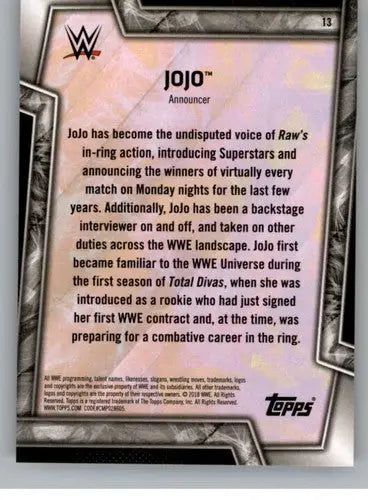 2018 Topps WWE Women’s Division Evolution #13 JoJo NM-MT ID:33356 - Wrestling Card Single