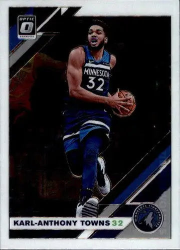 Original gloss Donruss Optic Karl-Anthony Towns basketball card from 2019-20 Timberwolves collection