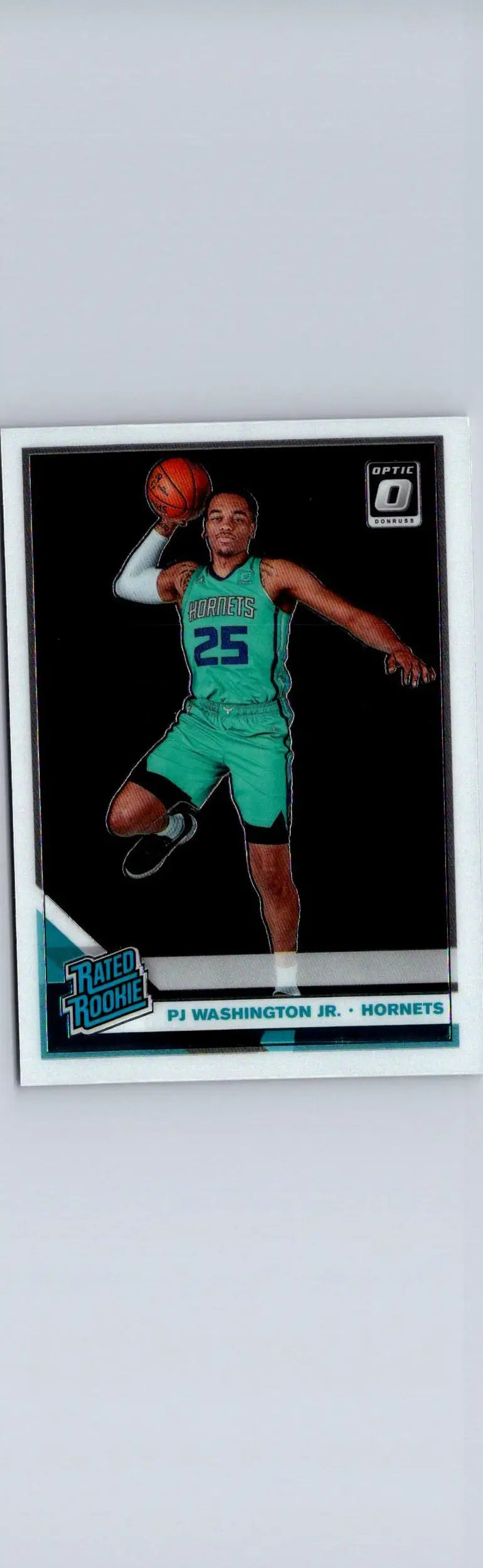 Basketball trading card featuring PJ Washington Jr in a teal uniform from Donruss Optic