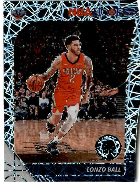 2019-20 Hoops Premium Stock #116 Lonzo Ball Prizms Silver Laser - Basketball Card Single