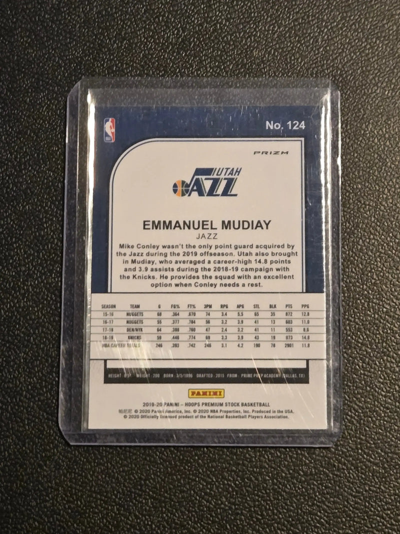 2019-20 Hoops Premium Stock #124 Emmanuel Mudiay Prizms Silver Laser - Basketball Card Single