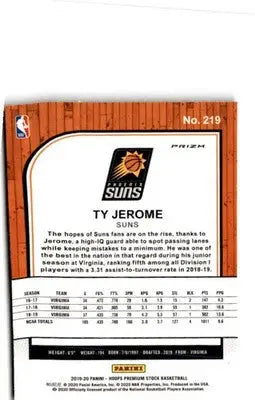 2019-20 Hoops Premium Stock #219 Ty Jerome Prizms Green - Basketball Card Single