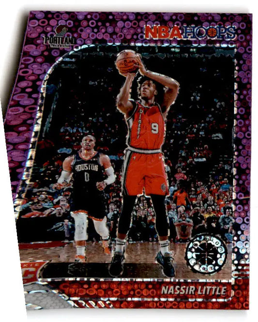 2019-20 Hoops Premium Stock #220 Nassir Little Prizms Purple Disco - Basketball Card Single