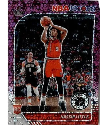 2019-20 Hoops Premium Stock #220 Nassir Little Prizms Purple Disco - Basketball Card Single