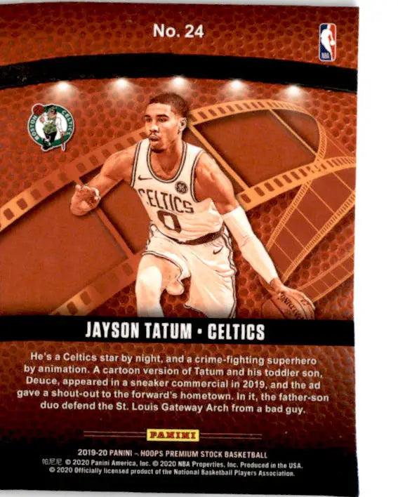 2019-20 Hoops Premium Stock #24 Jayson Tatum Lights Camera Action - Basketball Card Single