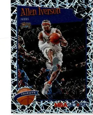 2019-20 Hoops Premium Stock #285 Allen Iverson Prizms Silver Laser - Basketball Card Single