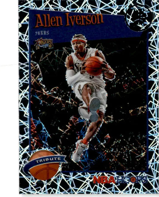 2019-20 Hoops Premium Stock #285 Allen Iverson Prizms Silver Laser - Basketball Card Single