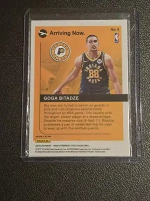 2019-20 Hoops Premium Stock #9 Goga Bitadze Arriving Now. Purple - Basketball Card Single
