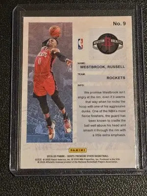 2019-20 Hoops Premium Stock #9 Russell Westbrook Frequent Flyers Holo - Basketball Card Single