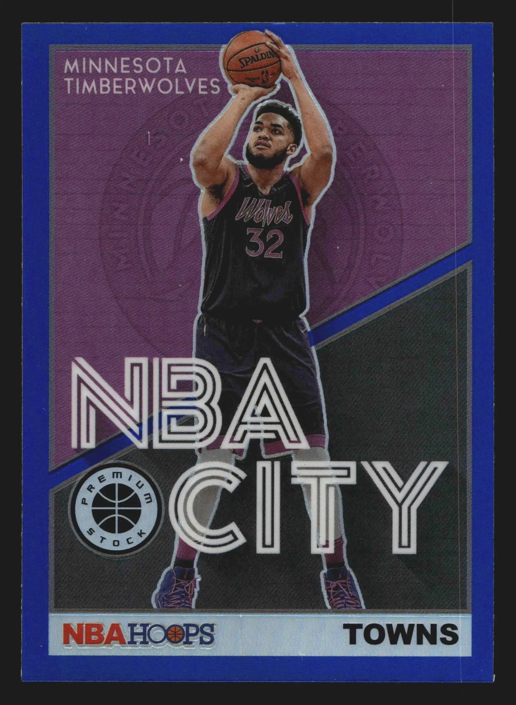 2019-20 Hoops Premium Stock Karl-Anthony Towns #14 NBA City Blue - Basketball Card Single
